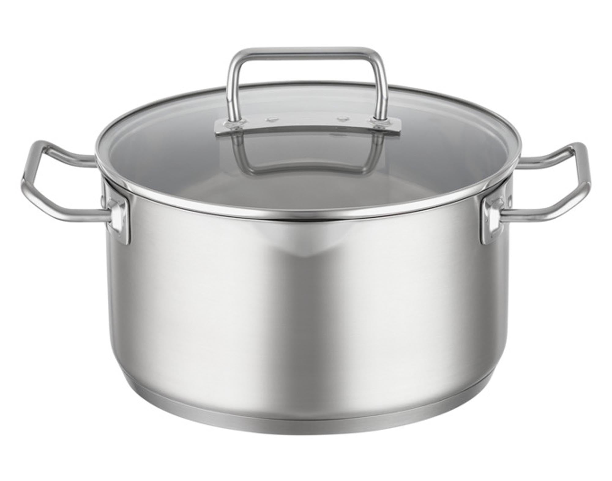 Entdecken Sie den RÖSLE Kochtopf Expertiso ø 16 cm: hochwertiger Edelstahl, robuster Glasdeckel, ideal für kleine Portionen, spülmaschinenfest.