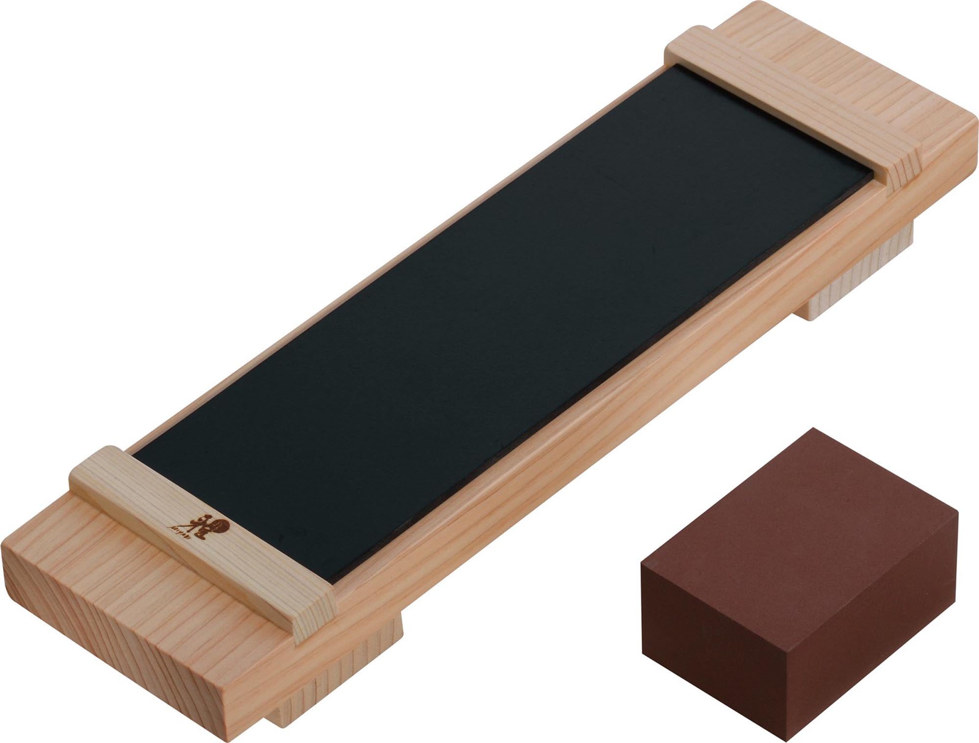 Miyabi Toishi Pro Messerschleif Basis Kit in elegantem Design, ideal für die Pflege von Damastmessern, Maße 29x8x4.5 cm.