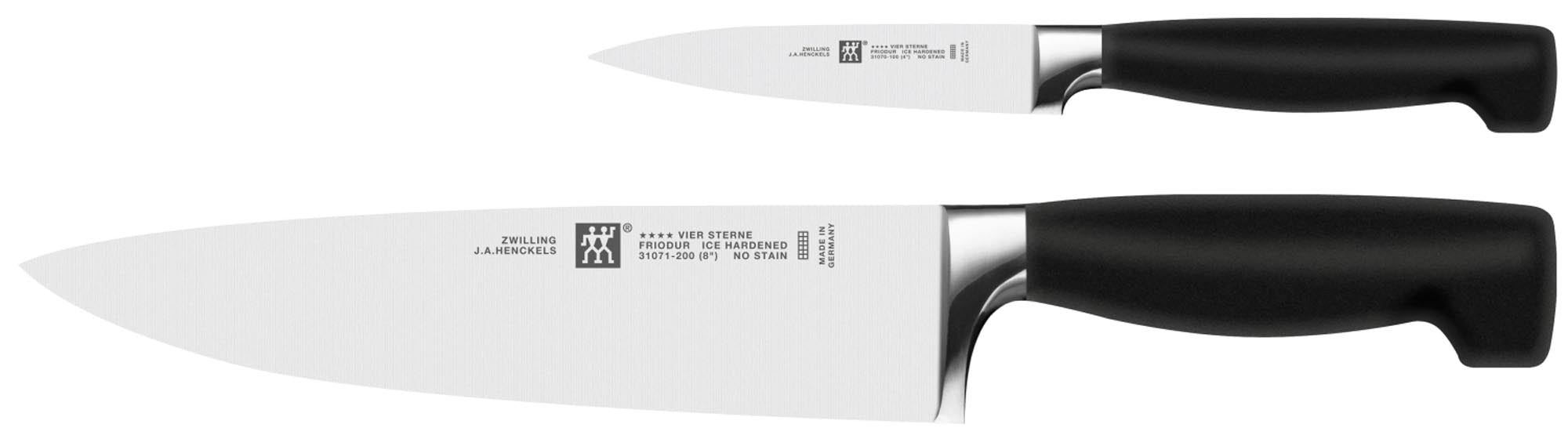 Entdecken Sie das 2-tlg. Four Star Messerset von Zwilling Kitchen mit Spick- und Kochmesser. Hochwertige Klingen, ergonomisches Design, perfekte Schnittleistung.