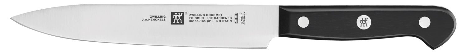 Hochwertiges ZWILLING Gourmet Fleischmesser mit 160 mm Klinge, ideal für präzises Schneiden von Fleisch und anderen Lebensmitteln.