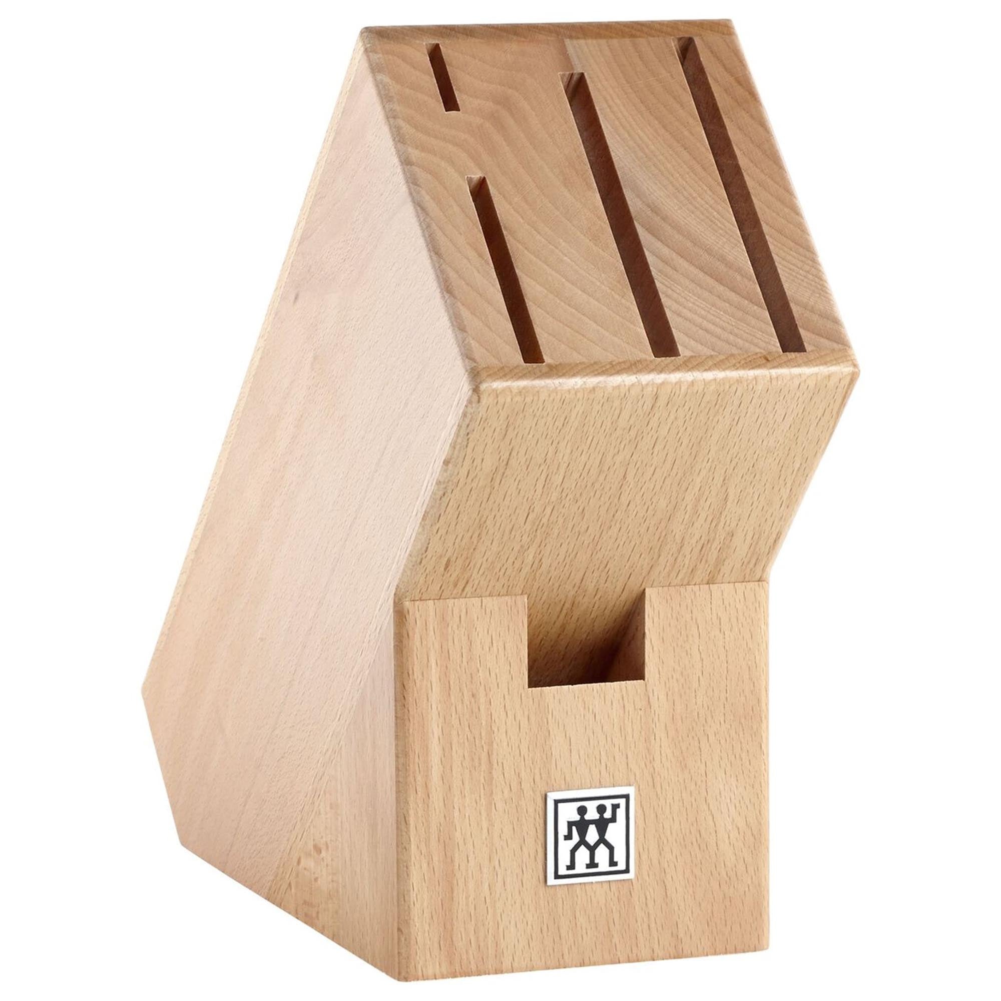 Eleganter ZWILLING Gourmet Messerblock, 5-teilig, aus Naturholz.