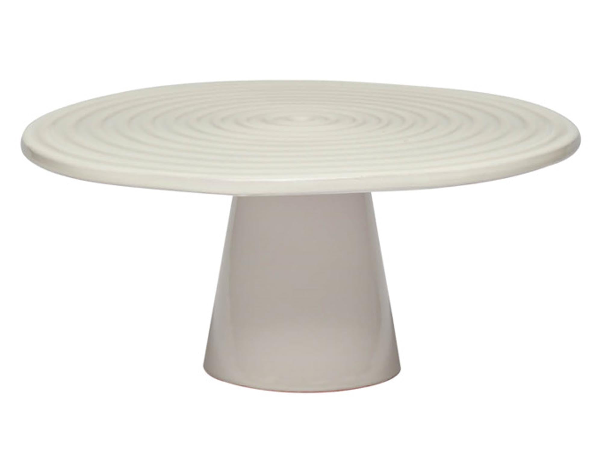 Eleganter Teller auf Fuss ø 32 cm von DUTCHDELUXES: Hochwertiges Porzellan, stilvolles Design, hitzebeständig, kratzfest, spülmaschinenfest.