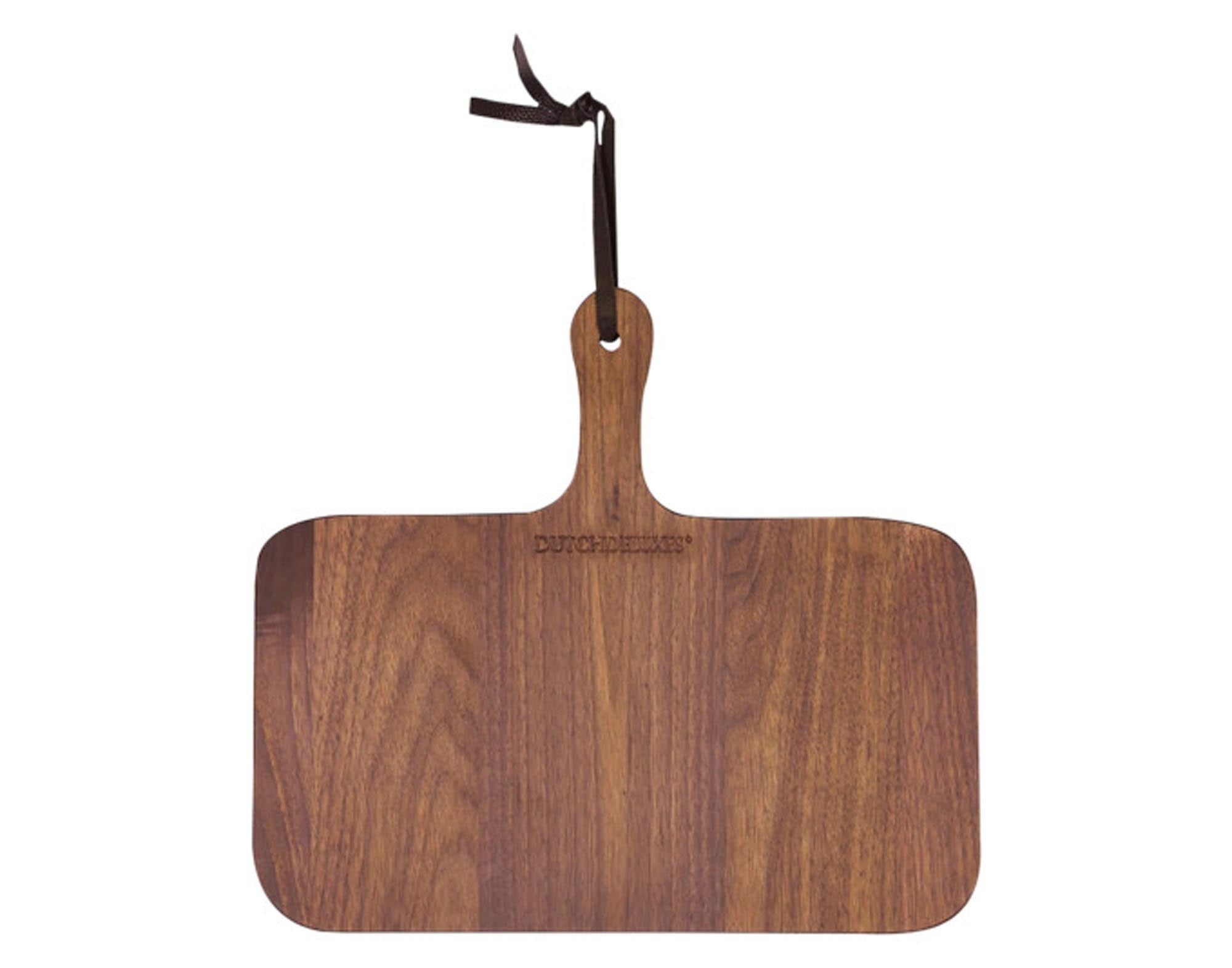 Hochwertiges DUTCHDELUXES Holzbrett aus Walnussholz (34x19 cm) – robust, antibakteriell und elegant. Ideal für Küche und als Geschenk.