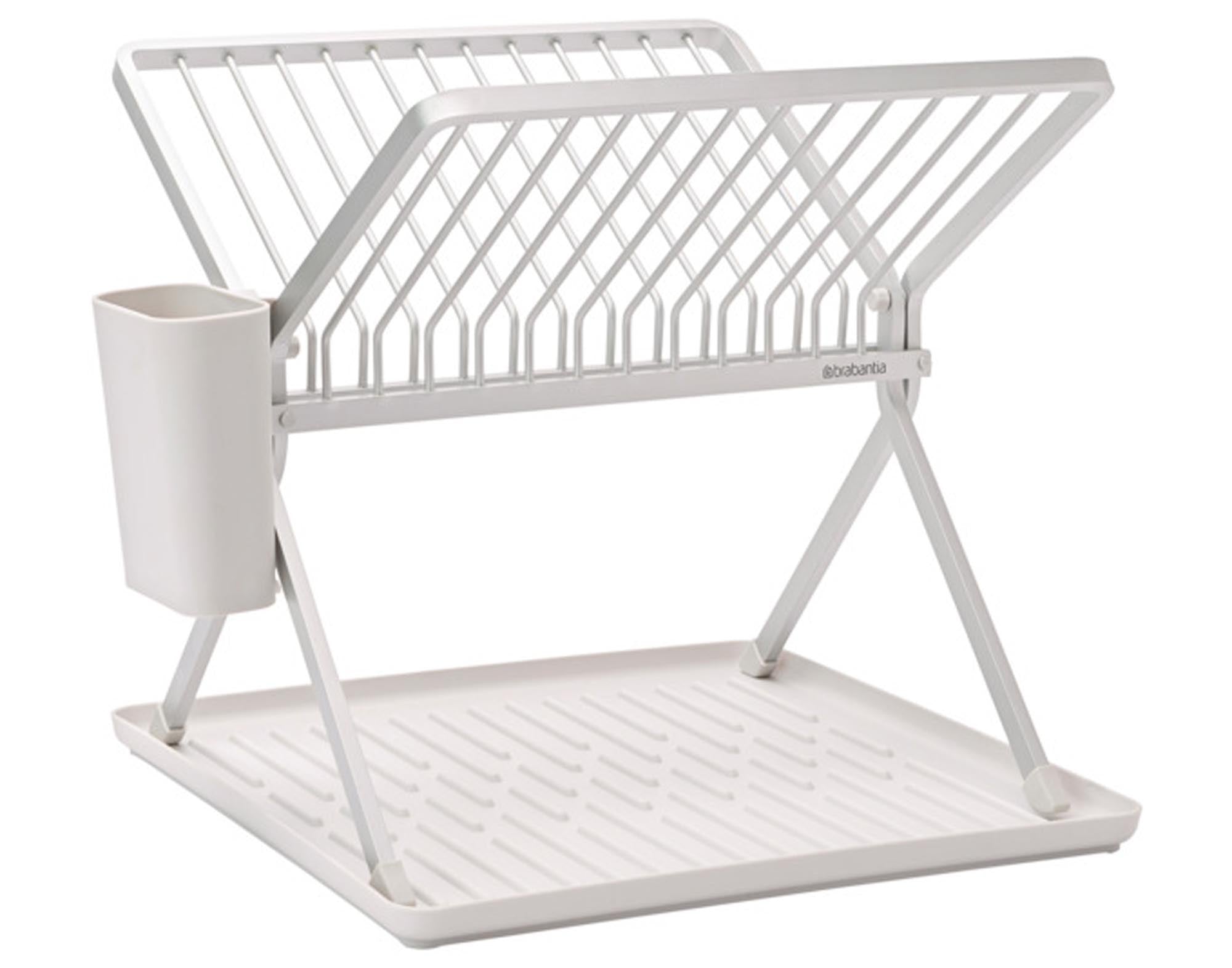 Entdecken Sie den BRABANTIA Abtropfständer klein faltbar SinkSide in light grey. Ideal für platzsparendes Abtropfen von Geschirr, robust und elegant.