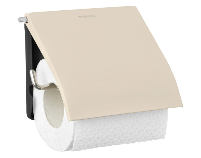 Stilvoller WC-Papierhalter ReNew von BRABANTIA in soft beige. Praktisch, hygienisch und flexibel montierbar – ideal für jedes Badezimmer.