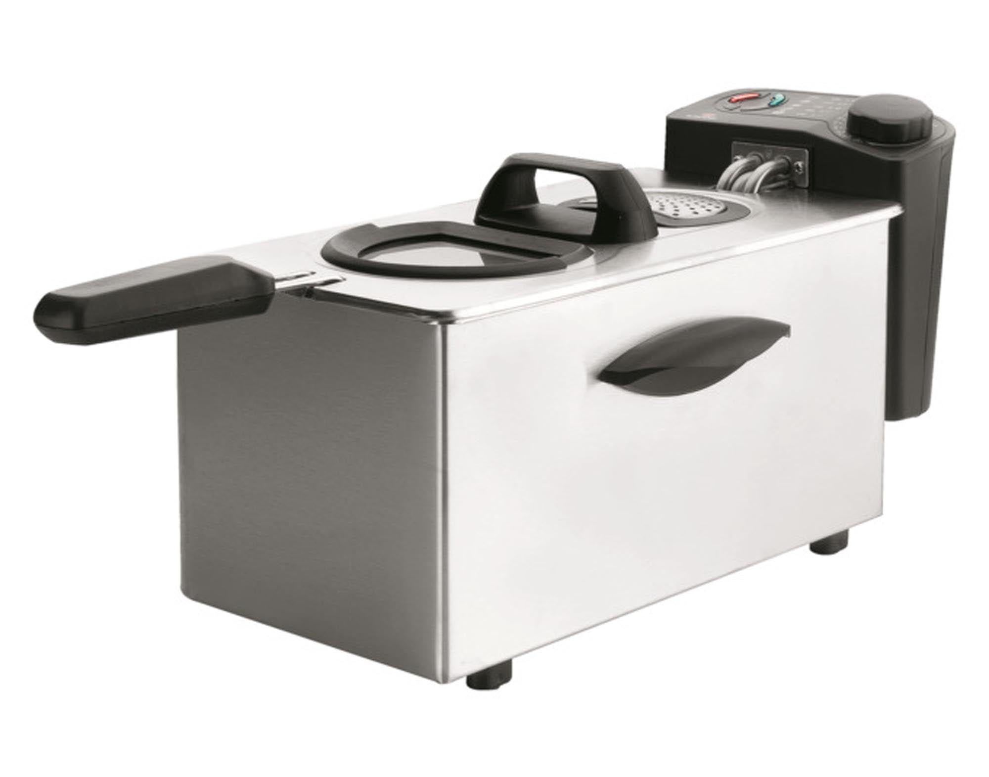 Entdecken Sie die LAGRANGE Friteuse Inox 3.5 l von LACOR – ideal für knusprige Pommes, Hähnchen und Donuts. Robuste Edelstahlkonstruktion, benutzerfreundlich und leicht zu reinigen.