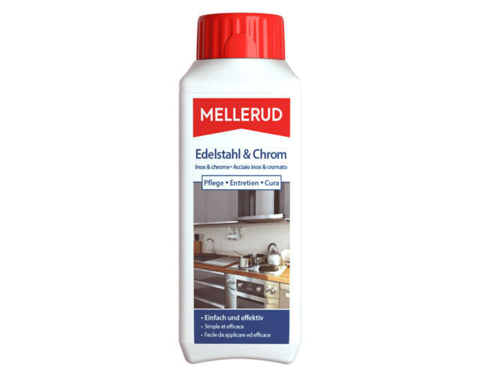 MELLERUD Edelstahl und Chrom Pflege 0.25 l in  präsentiert im Onlineshop von KAQTU Design AG. Reinigungsmittel ist von MELLERUD