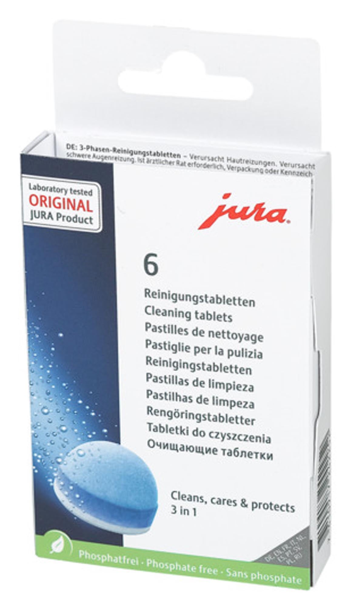 JURA Reinigungstabletten 3 Phasen 6 Stück in präsentiert im Onlineshop von KAQTU Design AG. Reinigungsmittel ist von JURA
