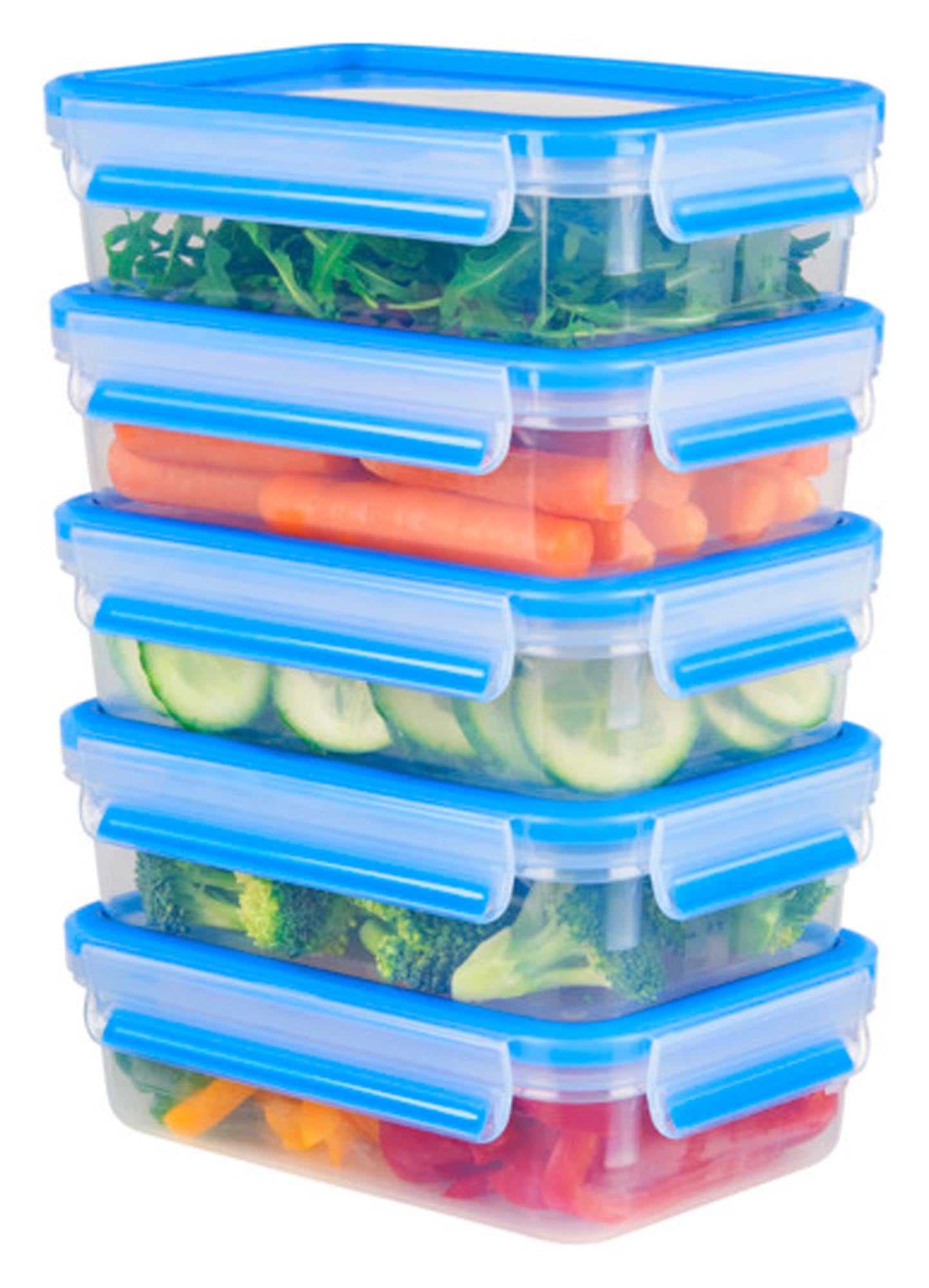 Das EMSA Clip & Close Mealprep Set: 5 luftdichte, BPA-freie Dosen à 0,8 l. Ideal für frische, gesunde Mahlzeiten. Mikrowellen- und spülmaschinenfest.