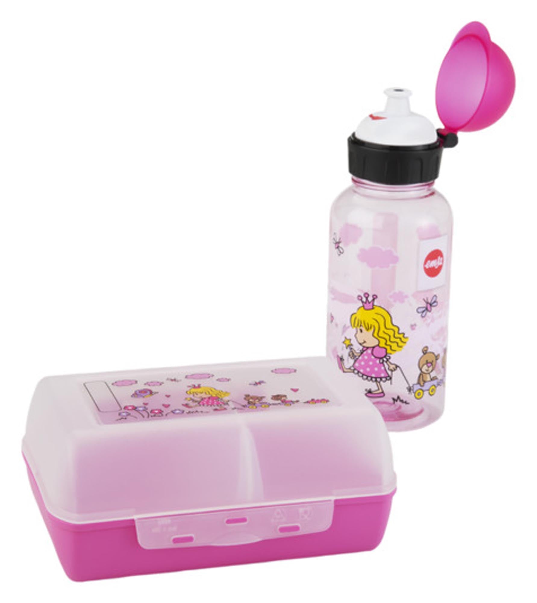 Entdecke die EMSA Trinkflasche und Dose Kids Set Prinzessin – auslaufsicher, BPA-frei und ideal für kleine Prinzessinnen. Perfekt für Snacks und Getränke!