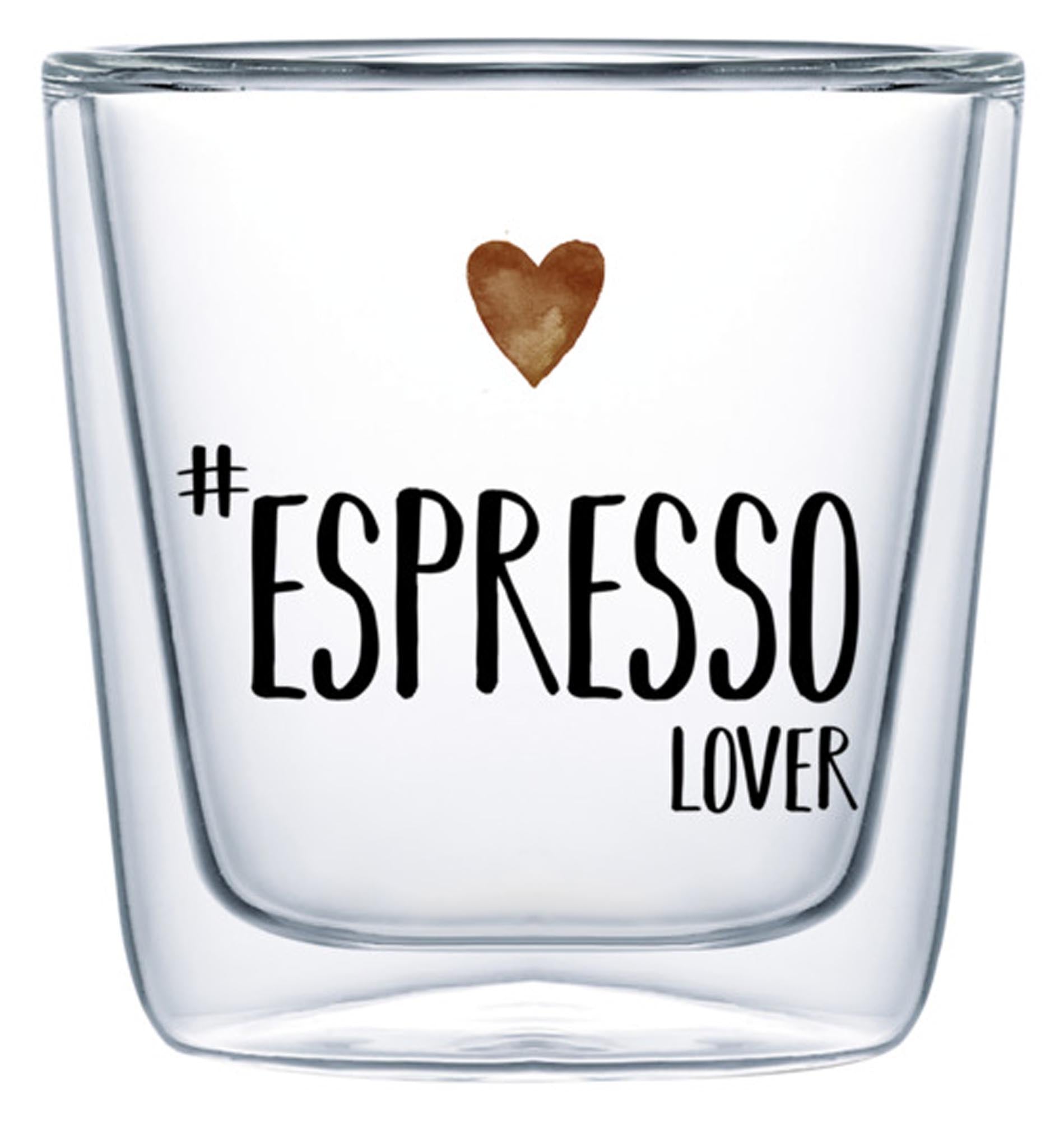 Entdecken Sie das doppelwandige PPD Trinkglas Trend Espresso Lover – ideal für Espresso-Liebhaber, elegant, isolierend und spülmaschinenfest.