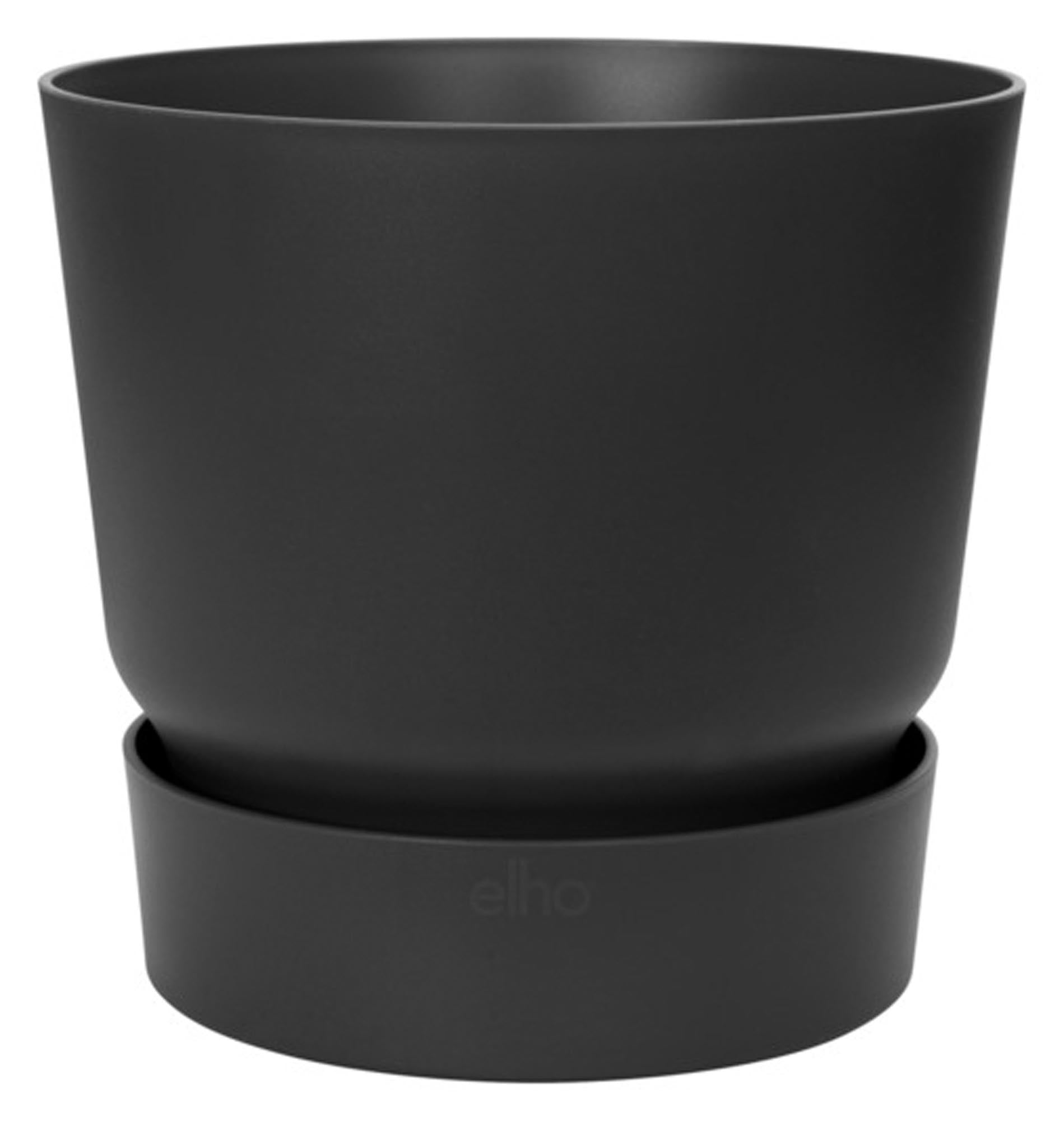 Entdecken Sie das ELHO Pflanzengefäß Greenville rund in living black (ø 14 cm) – nachhaltig, UV-beständig und ideal für kreative Pflanzenarrangements.