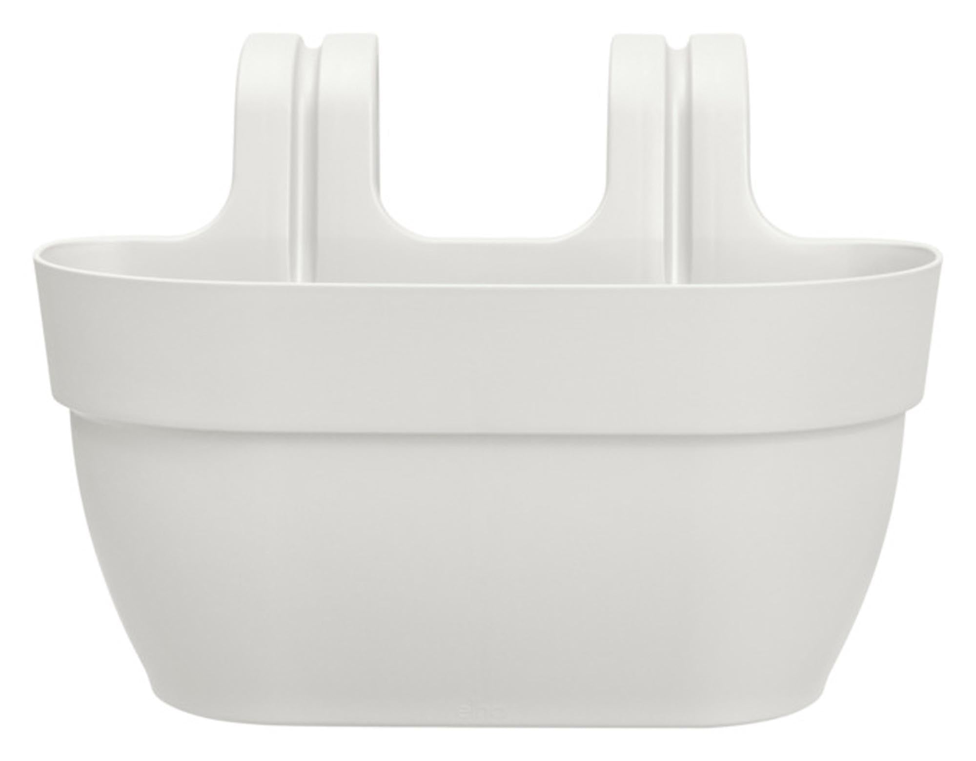 Entdecken Sie den ELHO Balkonkasten Vibia Campana easy hanger M in Weiß (36x36x27 cm) – umweltfreundlich, robust und ideal für Blumen, Kräuter und Sträucher. Perfekt für Balkon und Terrasse!