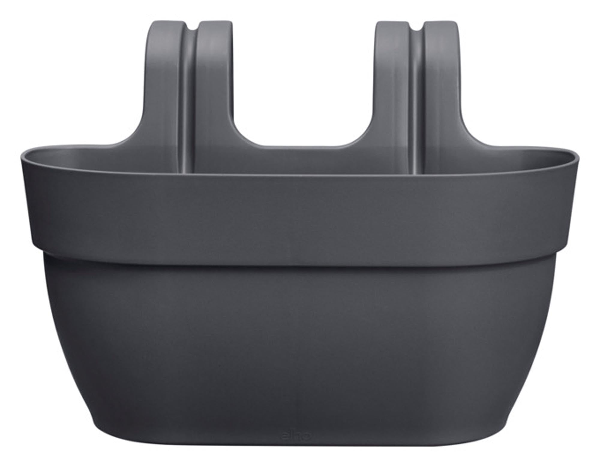Entdecken Sie den ELHO Balkonkasten Vibia Campana easy hanger M in Anthrazit (36x36x27 cm) – ideal für Blumen, Kräuter und Sträucher. Umweltfreundlich, UV-beständig und mit innovativem Aufhängesystem für einfache Montage. Bringen Sie Farbe und Nachhaltigkeit auf Ihren Balkon!