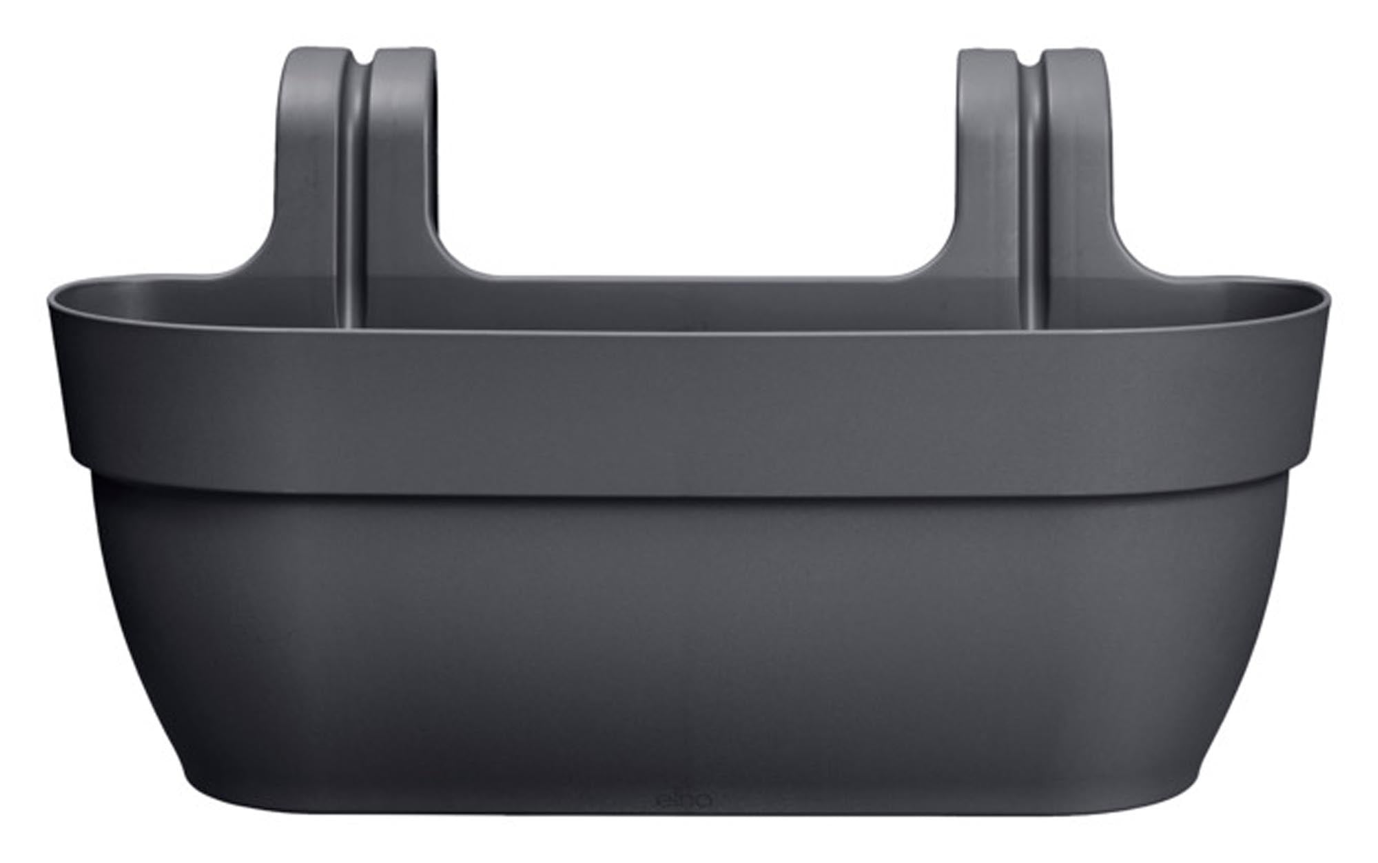 Entdecken Sie den ELHO Balkonkasten Vibia Campana easy hanger L in Anthrazit (46x46x27 cm) – ideal für Blumen, Kräuter und Sträucher. Wetterfest, nachhaltig und mit innovativem easy hanger-System für schwebende Pflanzenpräsentation.