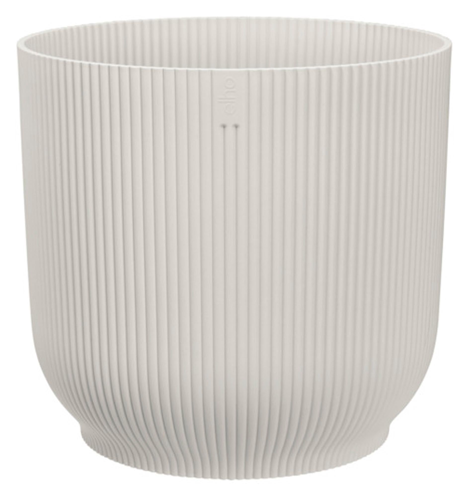 ELHO Pflanzengefäss Vibes fold rund, seidenweiss, ø 35x32 cm – umweltfreundlich, robust, mit Rädern für einfache Mobilität. Ideal für Innen- und Außenbereich.