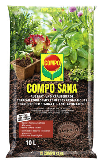 COMPO Aussaat und Kräutererde Compo Sana 10 l in präsentiert im Onlineshop von KAQTU Design AG. Gartenpflege ist von COMPO
