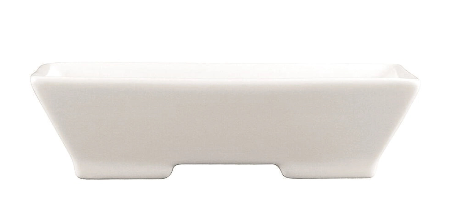 Modulo Schale hoch 2 Fuss 15.6x7.4cm H4.5cm / Fuss 3.7x3.7cm in Weiss präsentiert im Onlineshop von KAQTU Design AG. Schale ist von Royale