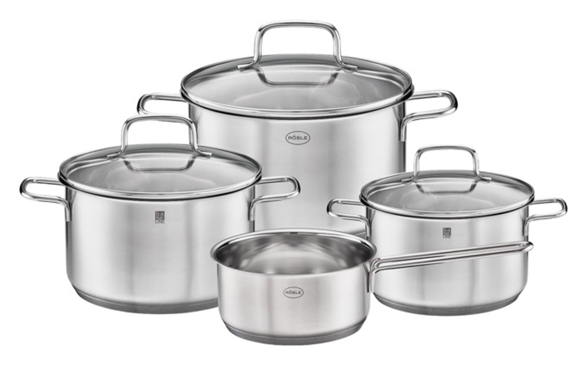 Entdecken Sie das RÖSLE Topfset Basic Line 4-teilig – hochwertig, vielseitig und für alle Herdarten geeignet. Perfekt für Ihre Küche!