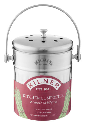 KILNER Kompostbehälter Inox 2 Liter in präsentiert im Onlineshop von KAQTU Design AG. Gartenutensilien ist von KILNER