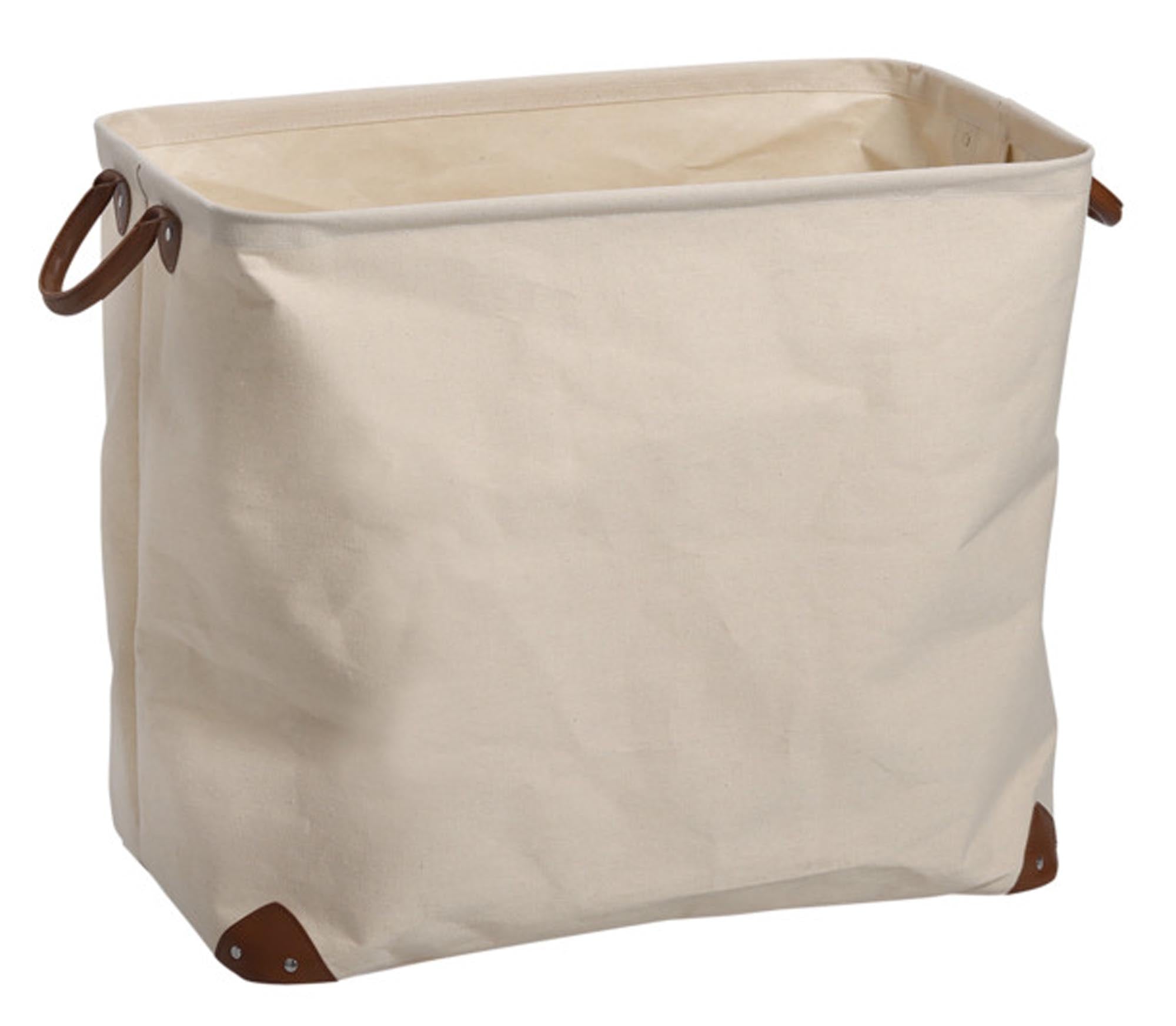 Praktischer Wäschesammler Canvas beige von ZELLER PRESENT, 33x55x48 cm, langlebig, pflegeleicht, ideal für Wäschetrennung und stilvolle Ordnung.