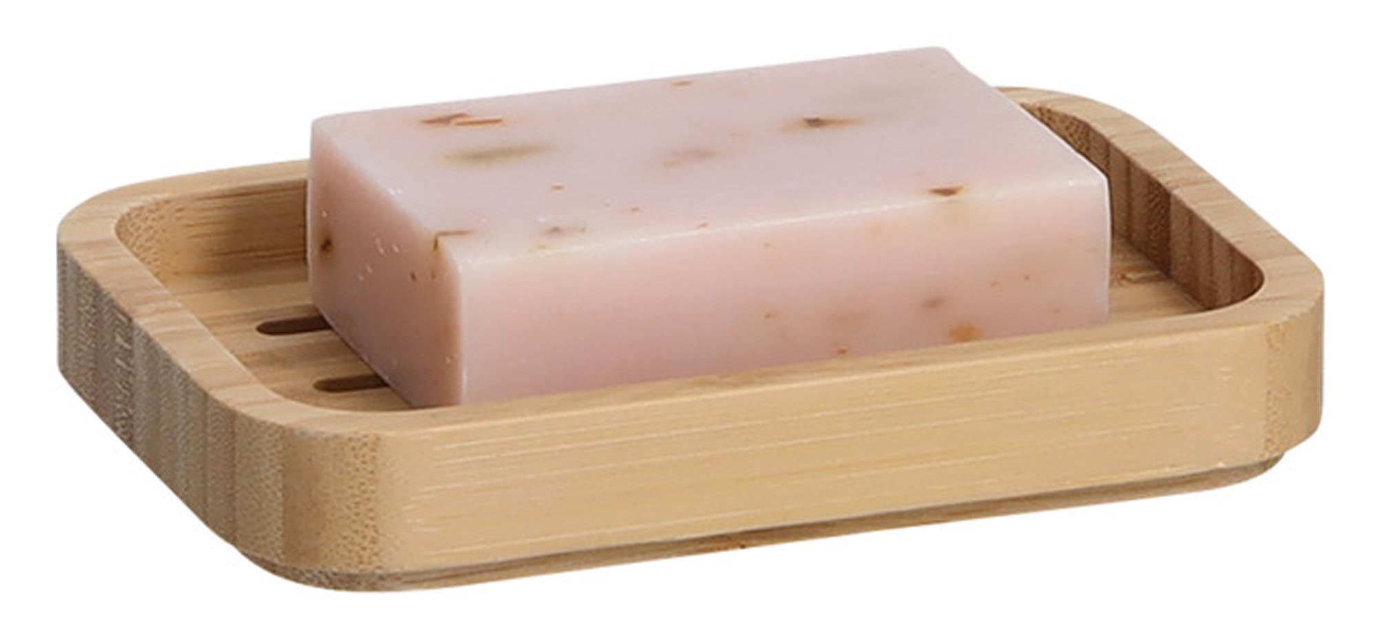 Stilvolle Bambus-Seifenschale 9x13x4 cm von ZELLER PRESENT: nachhaltig, antibakteriell, rutschfest, pflegeleicht, ideal für jedes Bad.