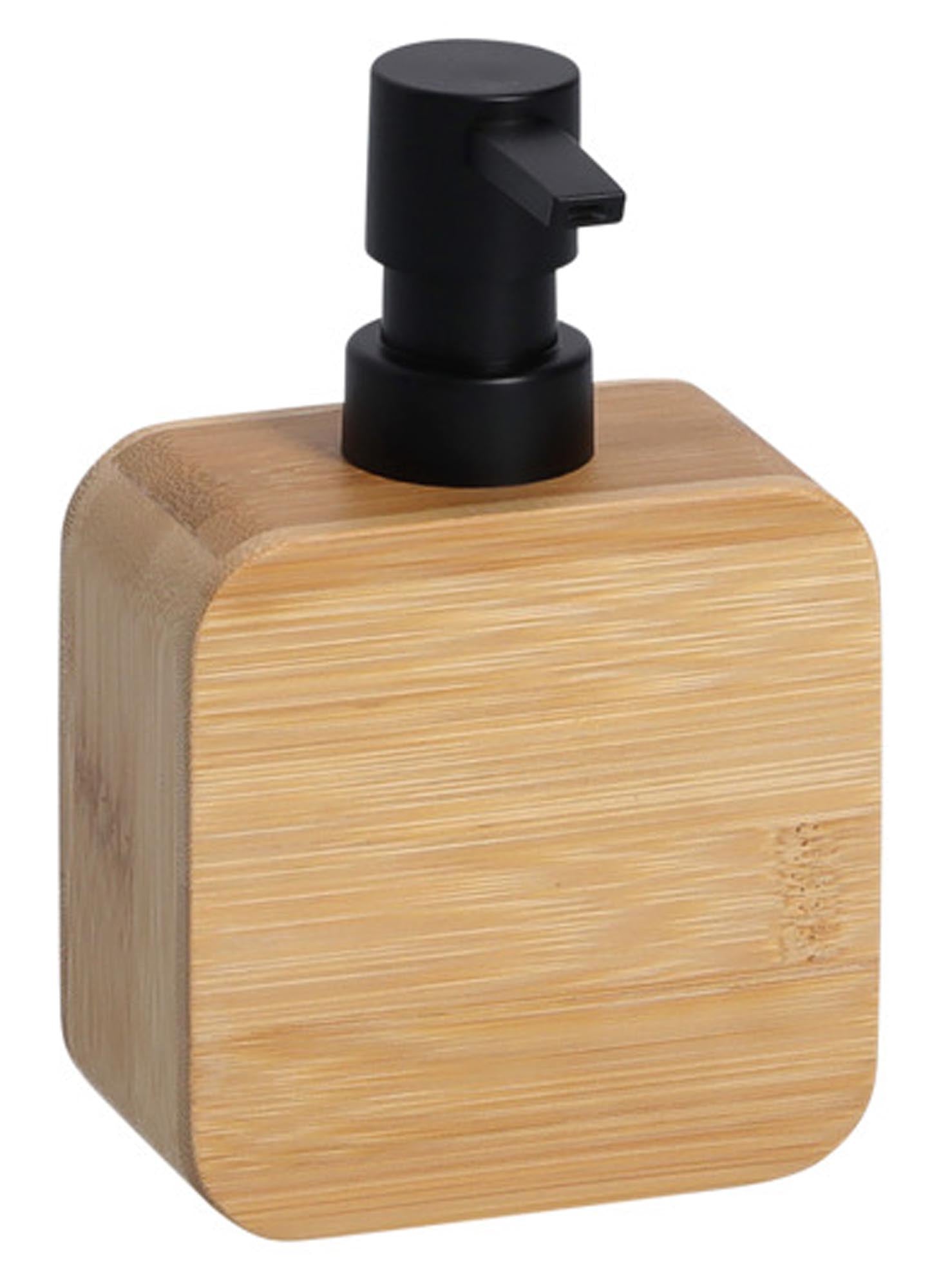 Entdecken Sie den stilvollen ZELLER PRESENT Seifenspender aus Bambus (5.4x10.5x15.5 cm) – umweltfreundlich, langlebig und ideal für Ihr Badezimmer.