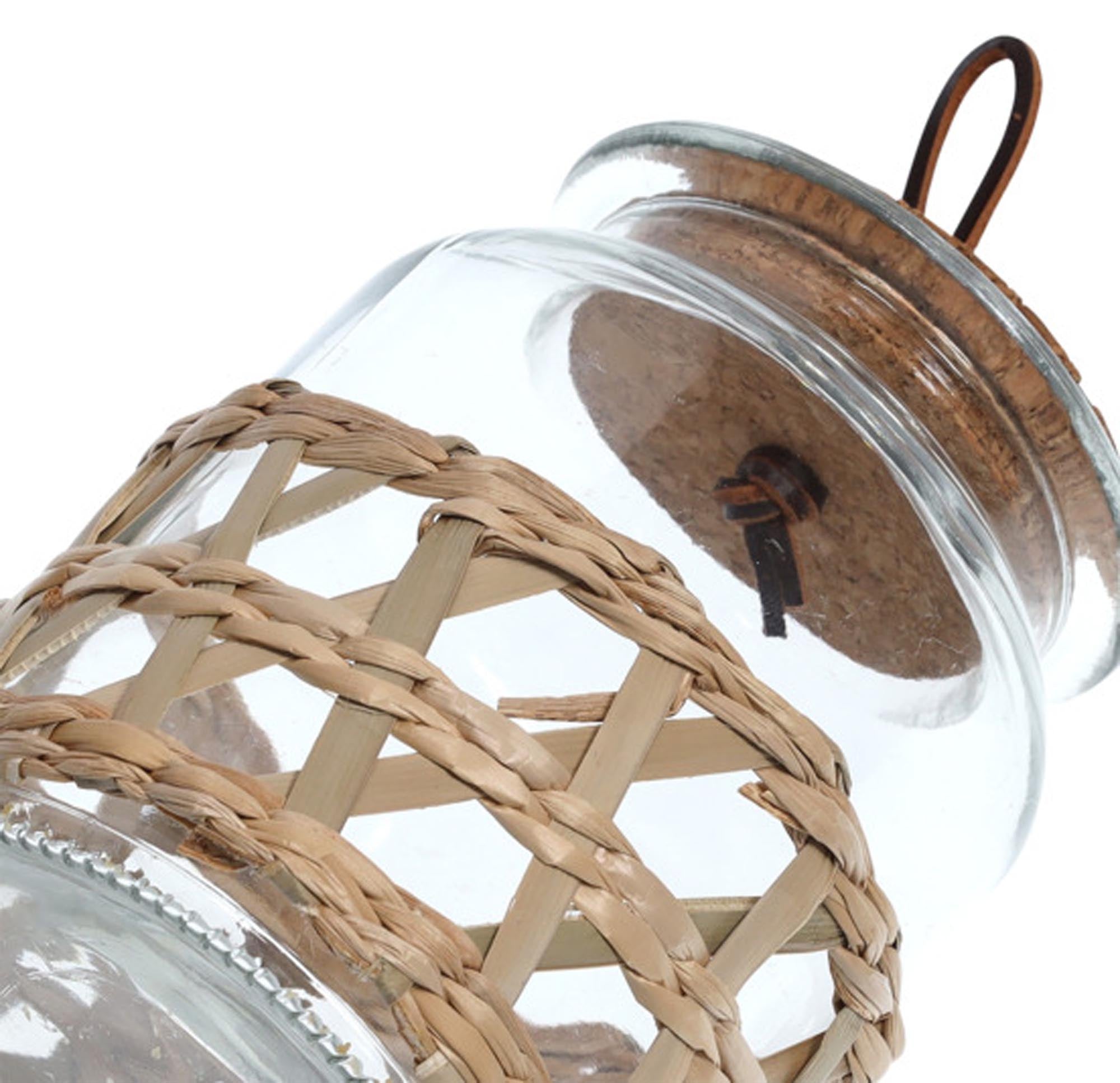 Stilvolles 600 ml Vorratsglas von ZELLER PRESENT mit luftdichtem Korkdeckel im Boho-Design, ideal für Gewürze und Trockenwaren.