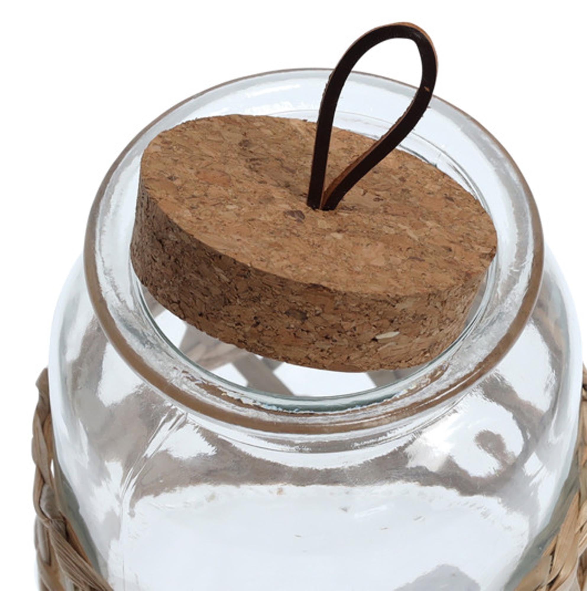 Stilvolles 600 ml Vorratsglas von ZELLER PRESENT mit luftdichtem Korkdeckel im Boho-Design, ideal für Gewürze und Trockenwaren.