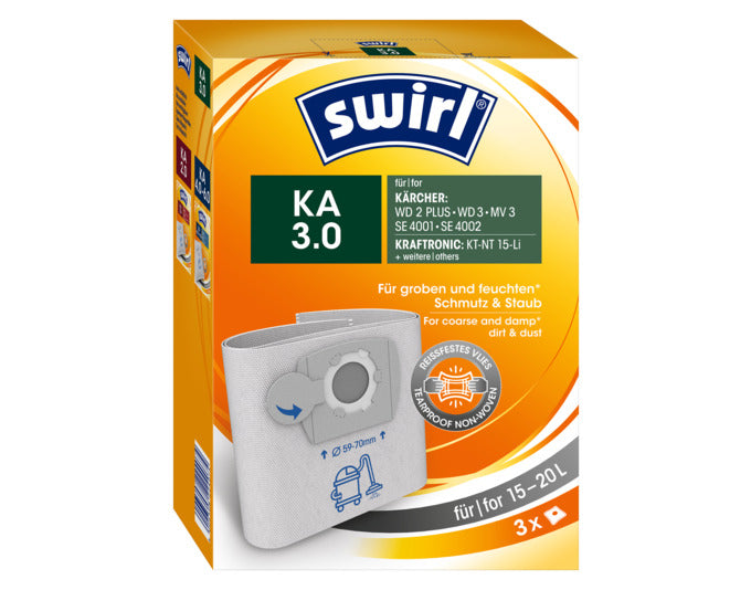 SWIRL Staubsäcke KÄ3 Wet&Dry in präsentiert im Onlineshop von KAQTU Design AG. Haushaltshilfen ist von SWIRL