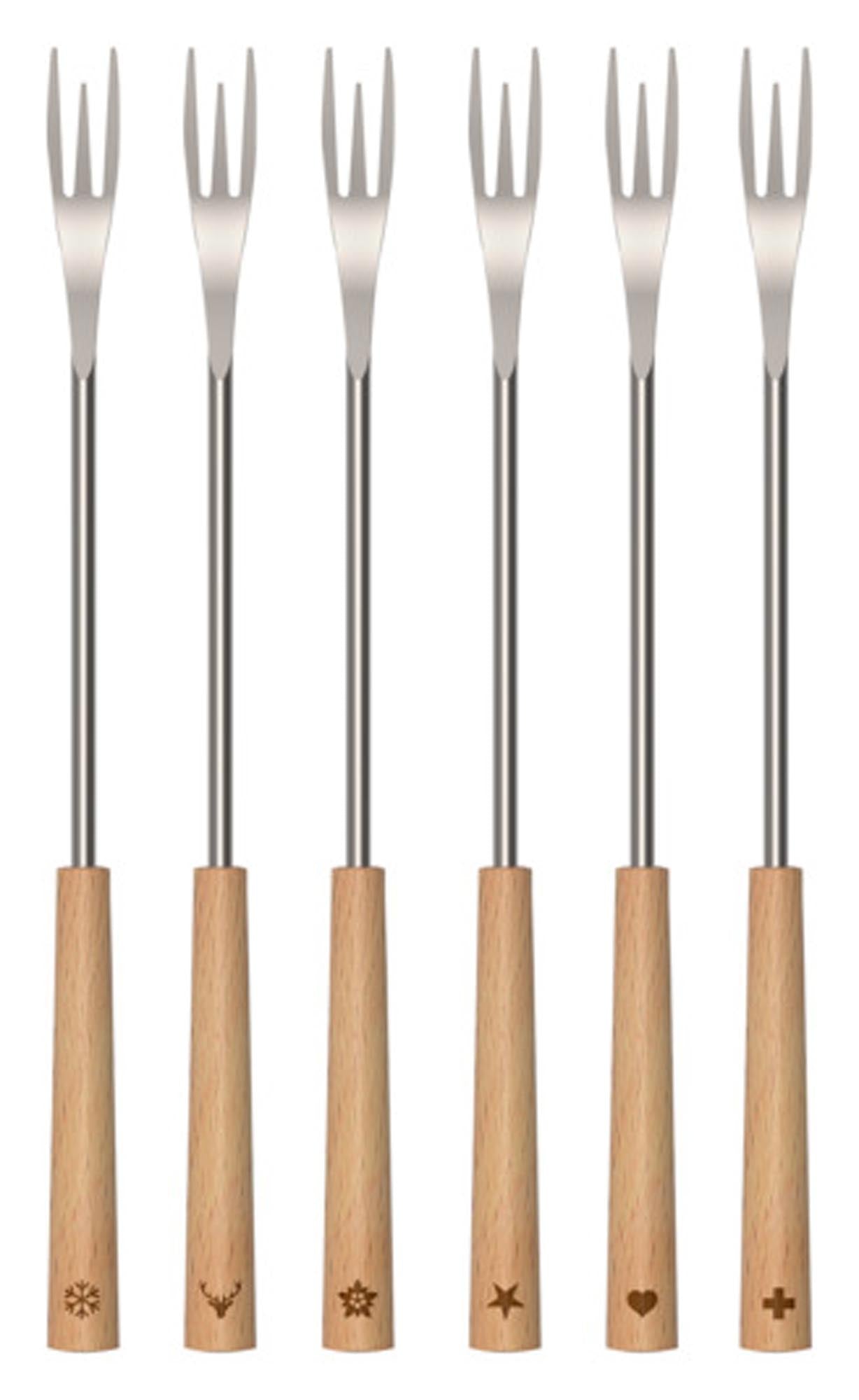 Entdecken Sie die KISAG Fonduegabeln 2in1 im 6er Set für Fleisch- und Käsefondue. Robuste Edelstahlgabeln mit ergonomischem Griff für unvergessliche Fondue-Abende.