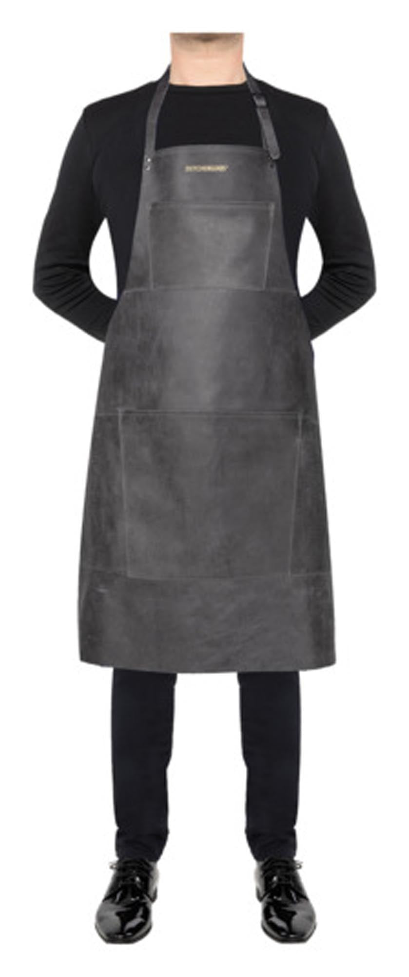 Entdecken Sie die stilvolle Schürze mit Hosenträgern aus hochwertigem Leder von DUTCHDELUXES. Perfekt für Grillen und Kochen!