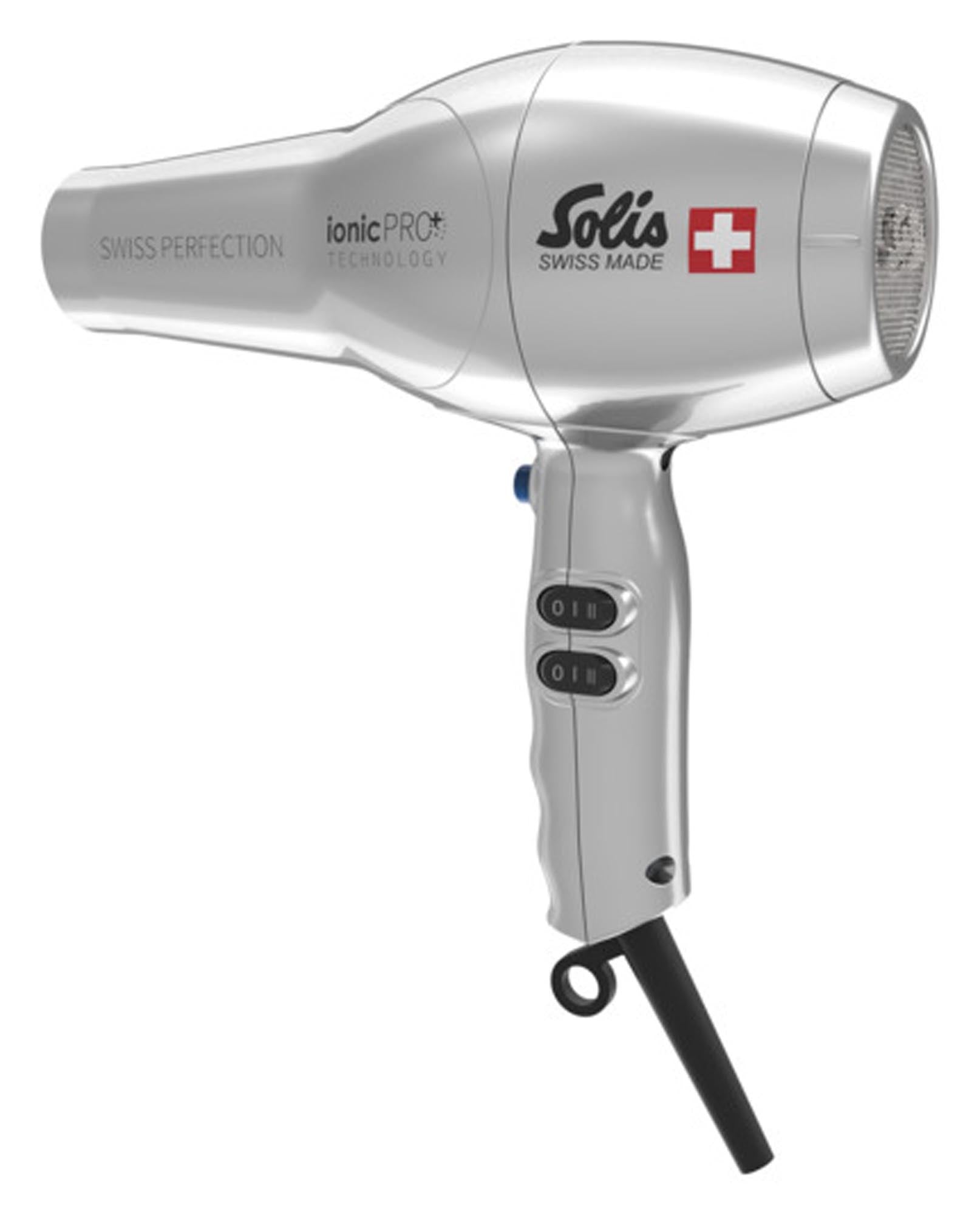 SOLIS Haartrockner Swiss Perfection 360°ionic Pro Typ 440 silber in Silber präsentiert im Onlineshop von KAQTU Design AG. Badzubehör ist von SOLIS