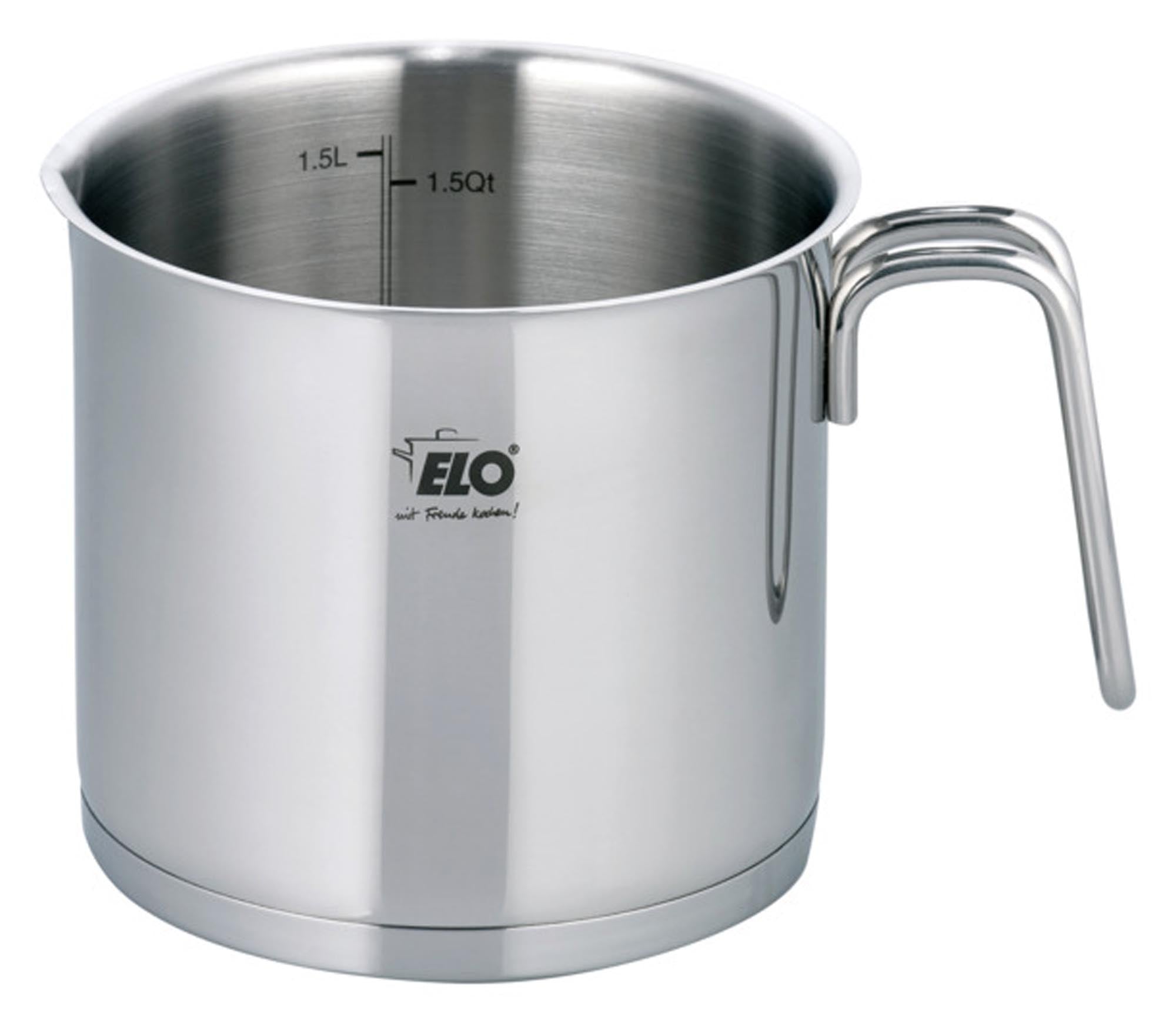 Entdecken Sie den ELO Milchtopf Citrin (ø 14 cm) aus hochwertigem Edelstahl mit Antihaftversiegelung. Ideal für kleine Portionen, langlebig und pflegeleicht.