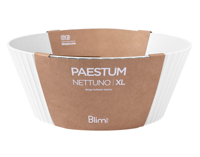 Entdecken Sie die BLIM PLUS Schüssel Nettuno Gr. XL in elegantem Weiß. Ideal zum Servieren und Zubereiten, robust und umweltfreundlich.
