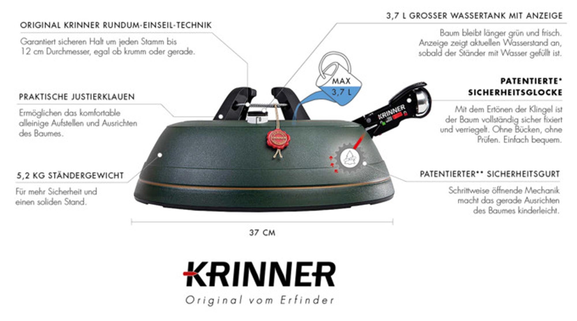 KRINNER Christbaumständer Comfort Grip XL in  präsentiert im Onlineshop von KAQTU Design AG. Weihnachtszubehör ist von KRINNER