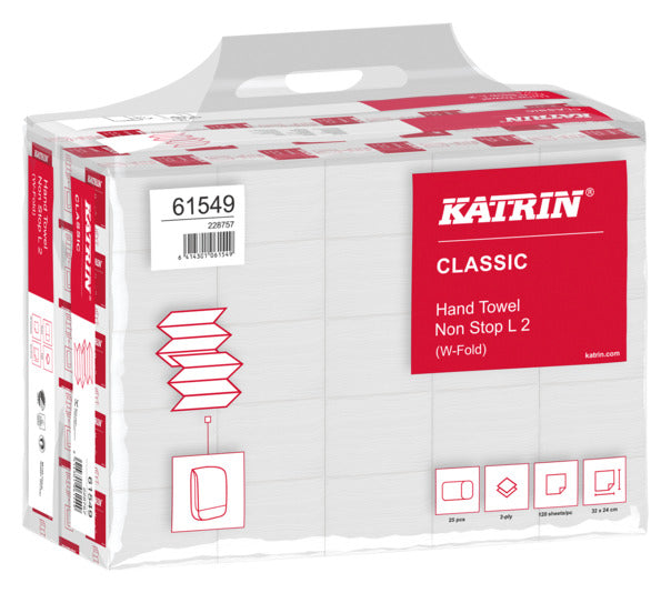KATRIN Falthandtuch Classic W-Falz 2-lagig 24x32 cm 3000 Stück in präsentiert im Onlineshop von KAQTU Design AG. Haushaltshilfen ist von KATRIN