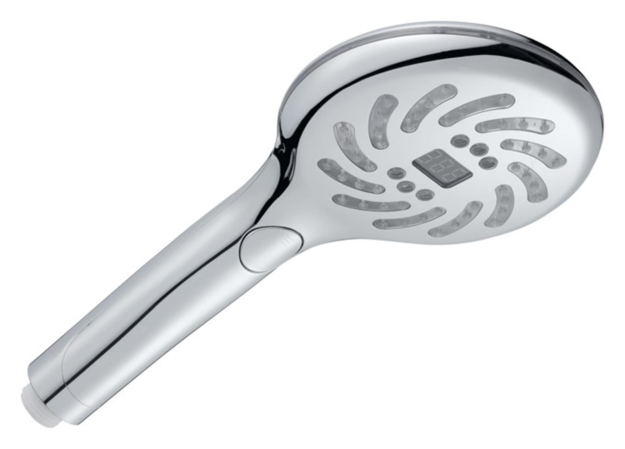 Entdecken Sie den DIAQUA LED Brausegriff Keid 1/2" mit 3 Jets. Hochwertig, pflegeleicht und farbwechselnd für ein einzigartiges Duscherlebnis.