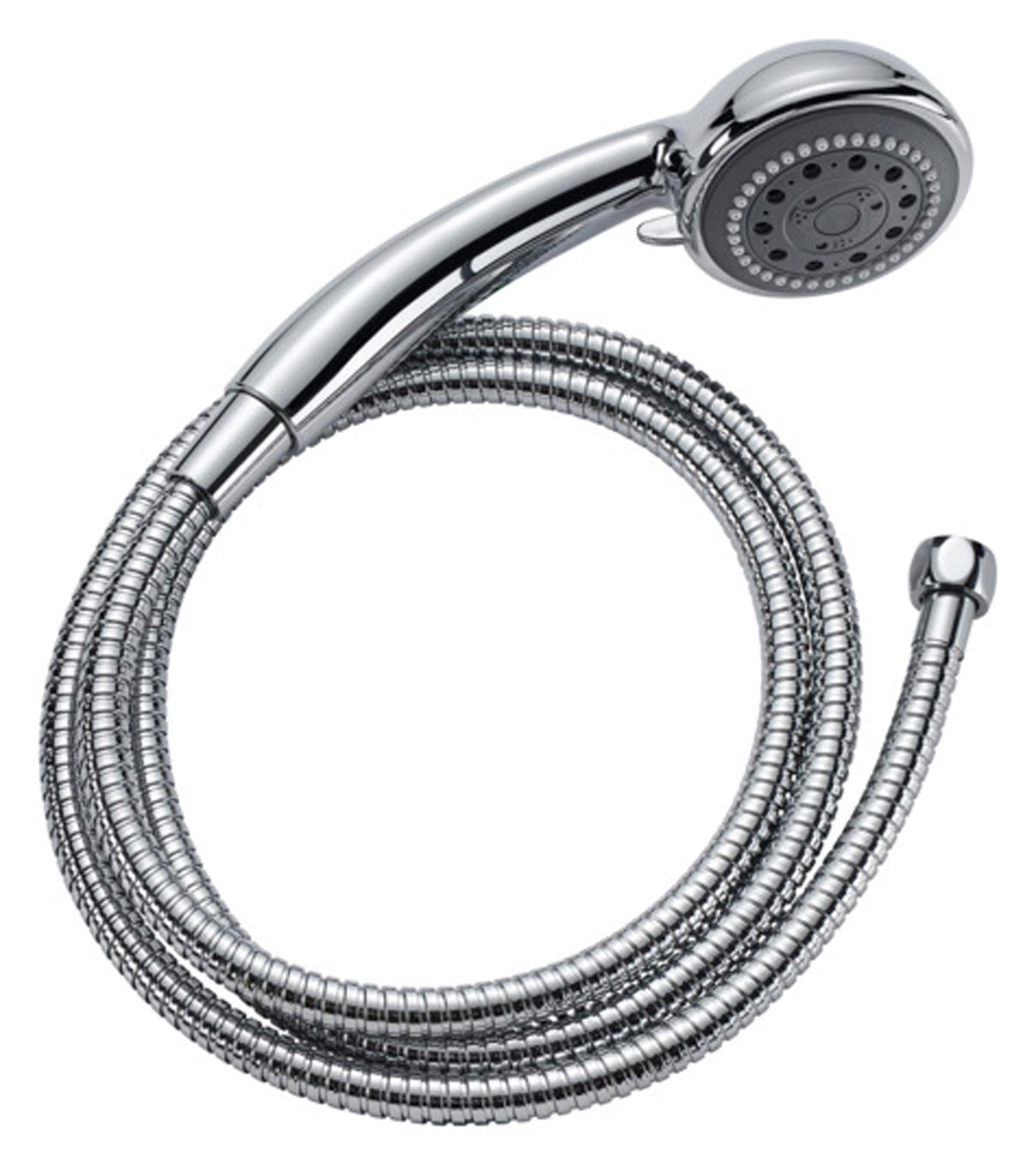 Entdecken Sie die DIAQUA Brausegarnitur Deimos Cinco 180 cm: elegantes Design, rostfreier Edelstahl, verstellbarer Duschkopf, Anti-Kalk-Beschichtung.