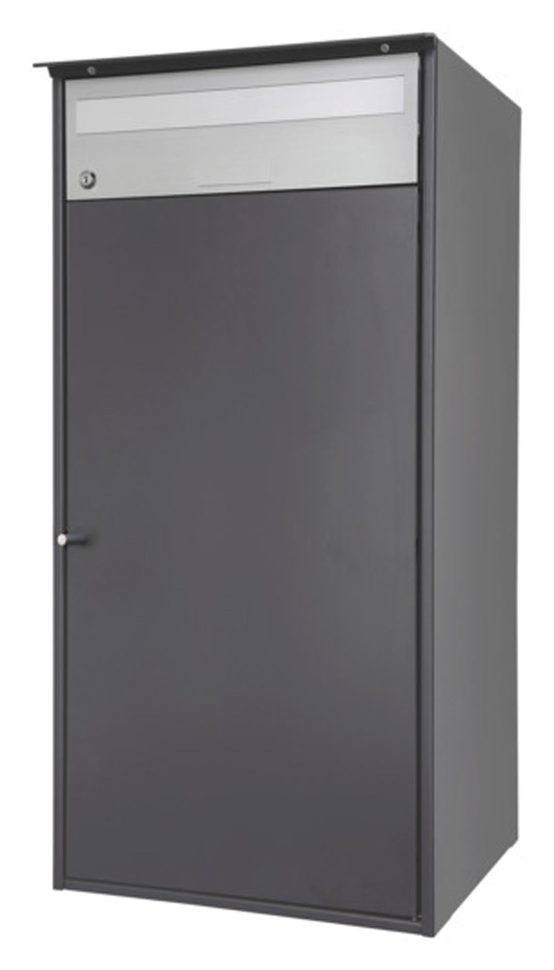 Eleganter Briefkasten Flims Alu 100 von HUBER: Hochwertige Aluminiumverarbeitung, wetterfest, mit Zeitungsrolle und sicherem Schloss. Perfekt für Ihr Zuhause.