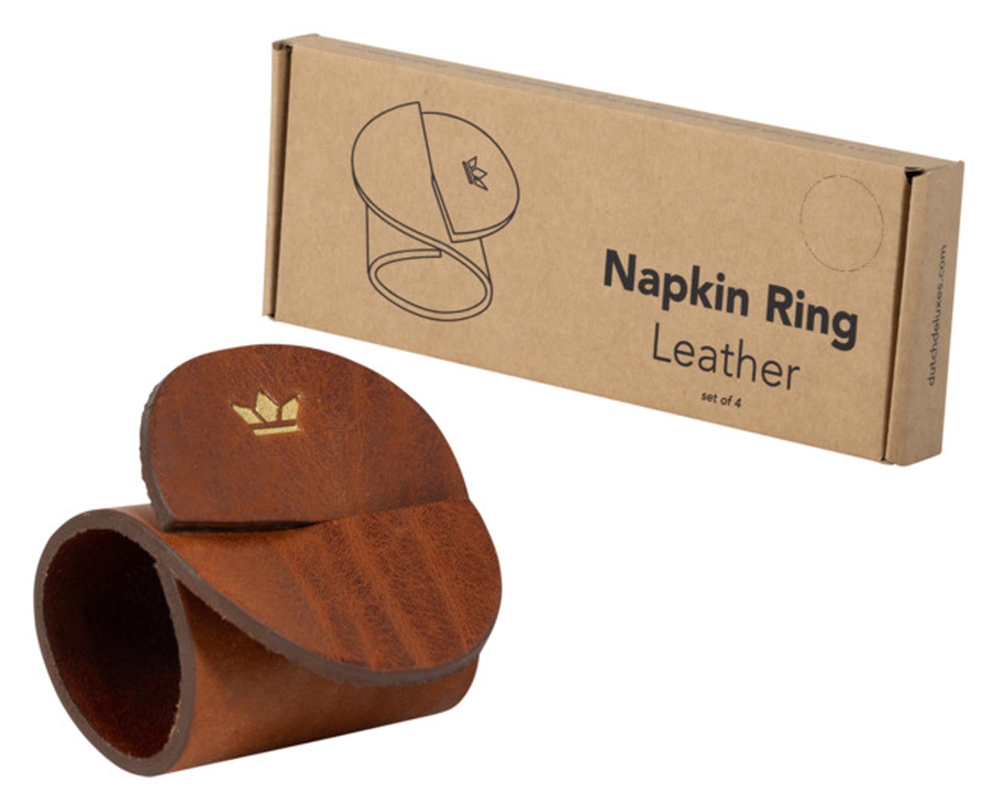 DUTCHDELUXE Serviettenringe 4 Stück vintage cognac in präsentiert im Onlineshop von KAQTU Design AG. Serviettenhalter ist von DUTCHDELUXES