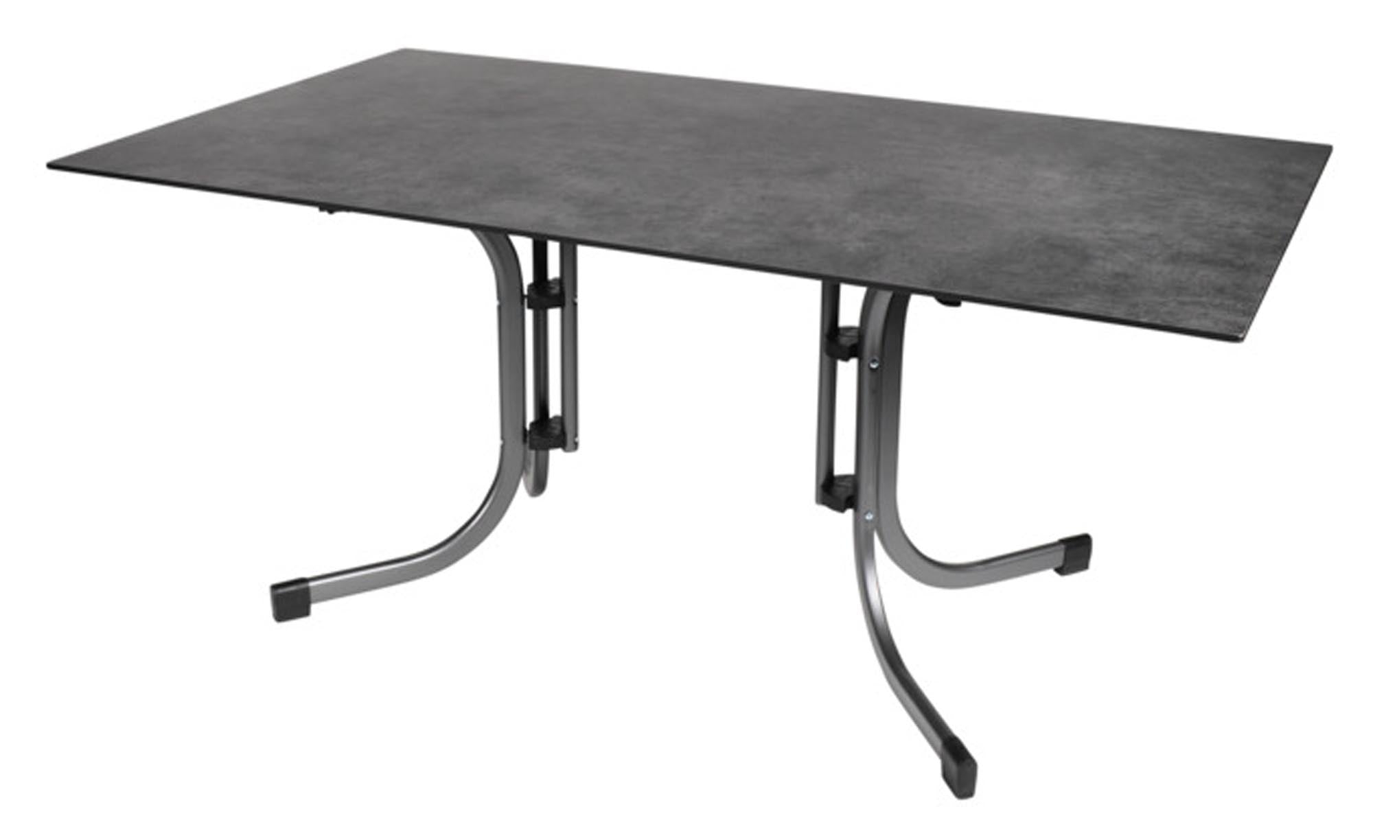 Entdecken Sie den SIENA GARDEN Klapptisch HPL Stone 160x90 cm – ideal für Garten und Balkon, wetterfest, klappbar und stilvoll für gesellige Stunden.