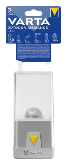 Entdecken Sie die VARTA Outdoor Ambiance L10 Campinglampe – Ihre zuverlässige Begleiterin für stimmungsvolle Abende im Freien. Mit 150 lm, Dimmfunktion und mehrfarbigen LEDs sorgt sie für die perfekte Beleuchtung bei jedem Abenteuer. Robust, leicht und spritzwassergeschützt, ideal für Camping und Wandern. Jetzt bei KAQTU erhältlich!