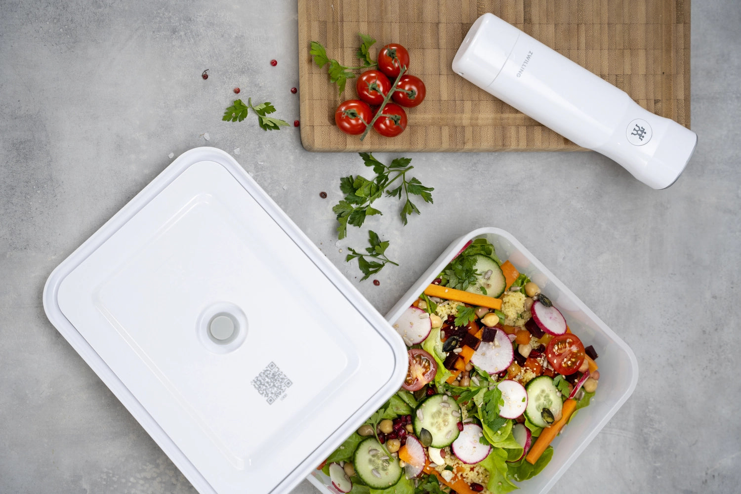 Vakuum-Kühlschrankbox, Kunststoff, 24.1x18.1x9.7 cm - 2L