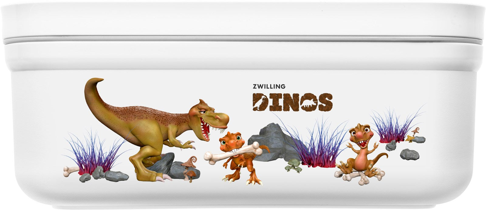 Die Vakuum-Lunchbox M von Zwilling Kitchen kombiniert ein charmantes Dino-Design mit praktischer Funktionalität. Ideal für frische Snacks und Mahlzeiten, BPA-frei und spülmaschinenfest!
