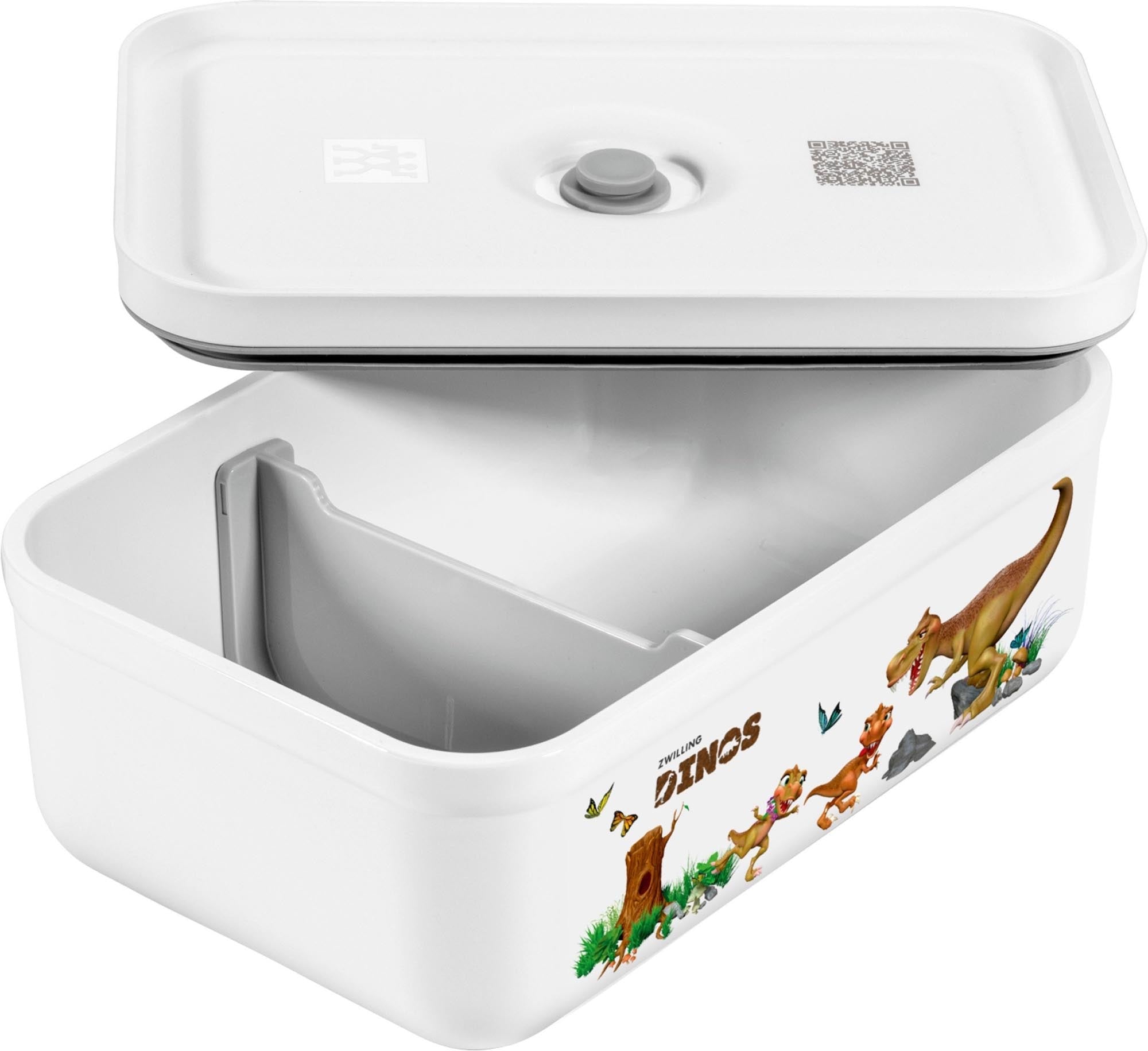 Vakuum-Lunchbox L, Kunststoff,Dino, 21.7x14.6x9.1 cm - 1.3L in Weiss präsentiert im Onlineshop von KAQTU Design AG. Aufbewahrungsdose ist von Zwilling Kitchen