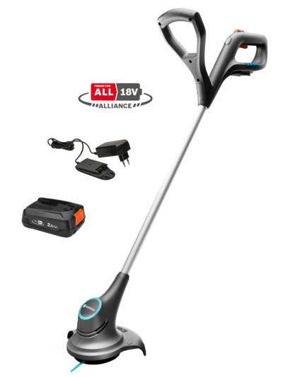 Entdecken Sie den GARDENA Akku-Trimmer SmallCut 23/18V – leicht, präzise und sofort einsatzbereit für mühelose Rasenpflege. Ideal für jeden Garten!