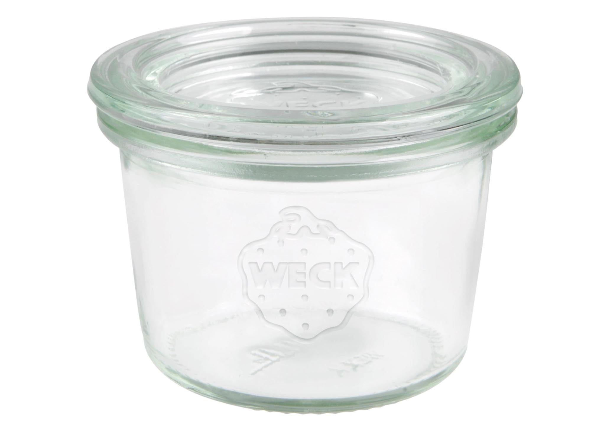 Entdecken Sie das WECK Mini-Sturzglas 80ml RR60 mit Deckel – ideal für Marmeladen, Pestos und Gewürze. Hochwertig, langlebig und ästhetisch!