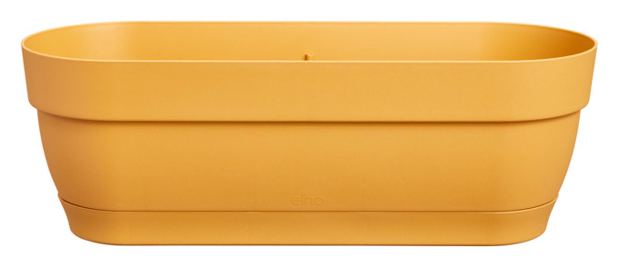 Der ELHO Balkonkasten Vibia Campana in honigfarbenem Design (49x18.2x17 cm) vereint Eleganz und Funktionalität. Ideal für Pflanzenliebhaber!