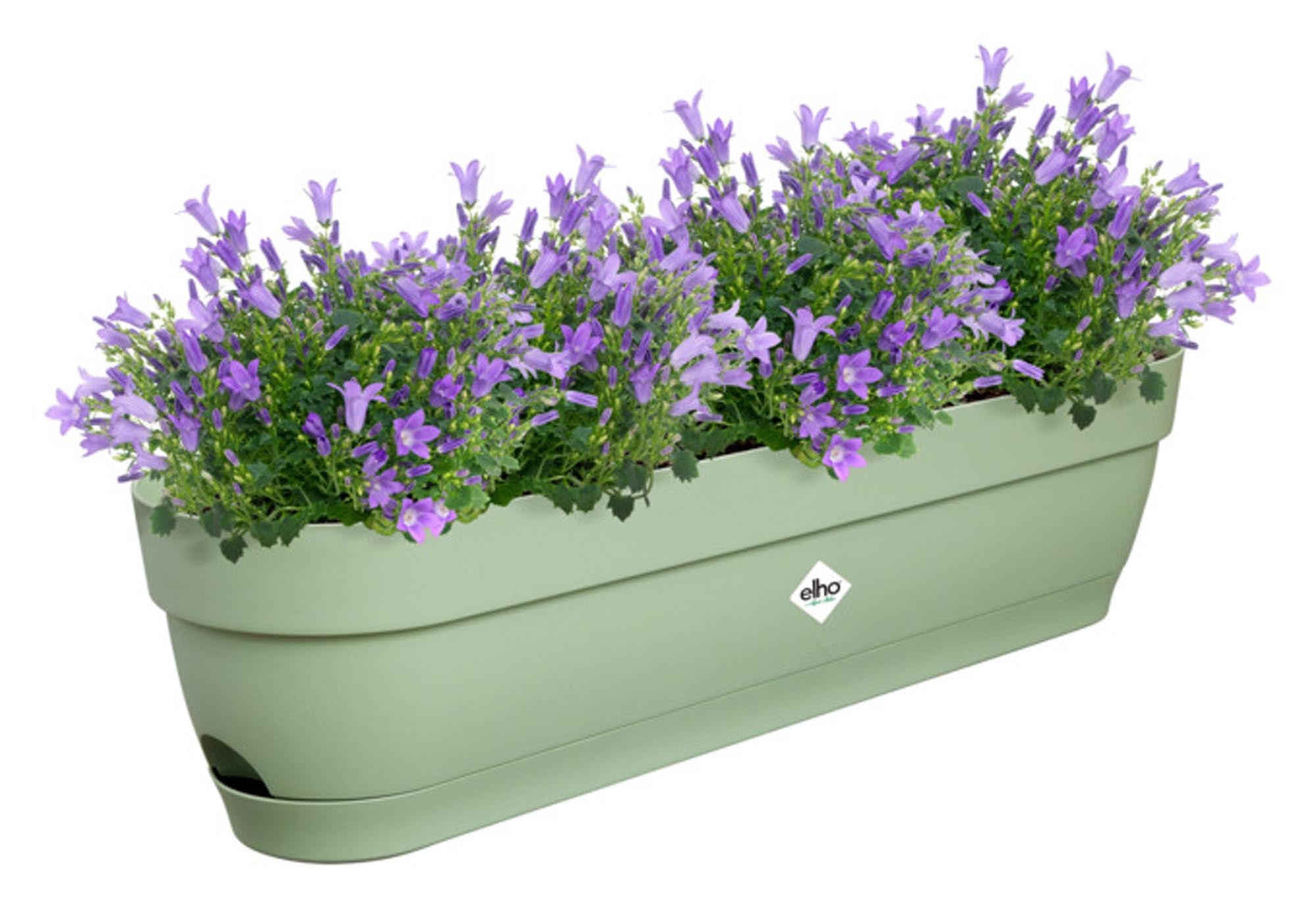 Eleganter ELHO Balkonkasten in Terracotta, 49x18.2x17 cm, aus recyceltem Kunststoff, UV- & frostbeständig, mit Abflusslöchern.